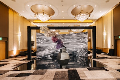 For this year's Gramophone installation, David wanted the florals to appear to ascend into the ceiling to represent the odds-defying power of Black music, she noted. MVD worked with Ryan Butler, vice president of diversity, equity, and inclusion at The Recording Academy and staff advisor of the BMC, who said: “The Recording Academy Honors has fostered a new tradition, creating space for us to honor and applaud Black music icons for their many achievements and embrace the unique beauty of our shared musical journey.”