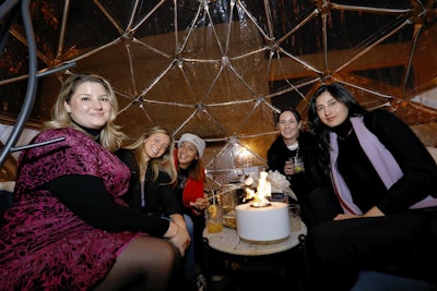The MGCE team enjoyed their mini fire pit and s'mores on the Somewhere Nowhere rooftop.