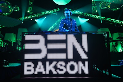 'Also fitting with the music festival theme was how we put a focus on our evening’s DJ by wrapping his area in LED and putting it on a lift to create focus and attention, depending on the time of night and what else was happening onstage at that time,' said Chapman. Chapman added that the weekend's historic rainstorm was the biggest challenge facing the celebration. 'Every year is unique, but all the planning could not account for this historic storm and how it affected our multiple Grammy week events. The good news is that guests really seemed to brave the elements and understand that while the outside may have been cold and damp, the Grammy Celebration was certainly hot and electrifying,' he said. 'You could feel the energy and heat as NE-YO performed his 75-minute set and Ben Bakson spun to a packed dance floor all night long.'