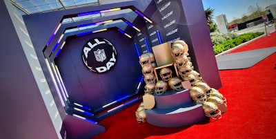NFL All Day's Helmet Throne Photo Op