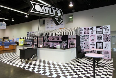 Inspired by the bodega concept, the space featured a soft serve ice cream machine, and a barista serving coffee with Oatly oatmilk.