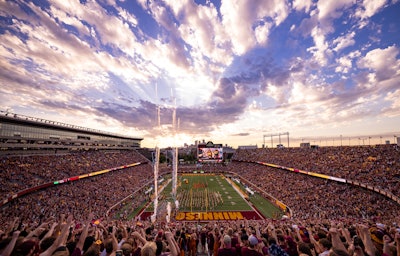 Home of the Minnesota Golden Gophers, Huntington Bank Stadium, which was completed in 2009, is the first football stadium—collegiate or professional—to have become LEED certified.