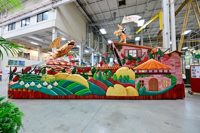 The “Pasta Knight” float concept will feature a knight in shining armor and a fire-breathing dragon (with, yes, real fire), complete with a medieval backdrop laced with pasta and sauce accents.
