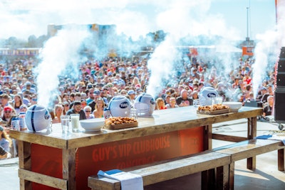 The Tums Chicken Wing Challenge took the main stage during the free event and was fittingly sponsored by the antacid brand. NFL players Chad Johnson of the Cincinnati Bengals and LeSean McCoy of the Tampa Bay Buccaneers faced off “to see who could eat the most wings in 90 seconds,” Richman explained. “Fans loved it!” Another highlight? A performance by Diplo.