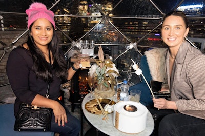 Guests could cozy up on Somewhere Nowhere's open-air rooftop inside 'igloos,' which still let them take in the venue's prime views.